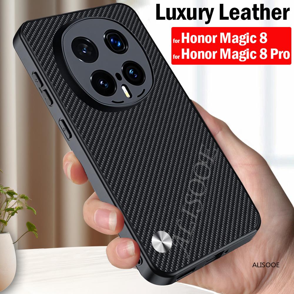 Husă din piele pentru Honor Magic 8 Pro / Magic8 7 Lite Husă Acoperire Modă Textură Fibră Piele PU Protecție Antișoc Spate Capă