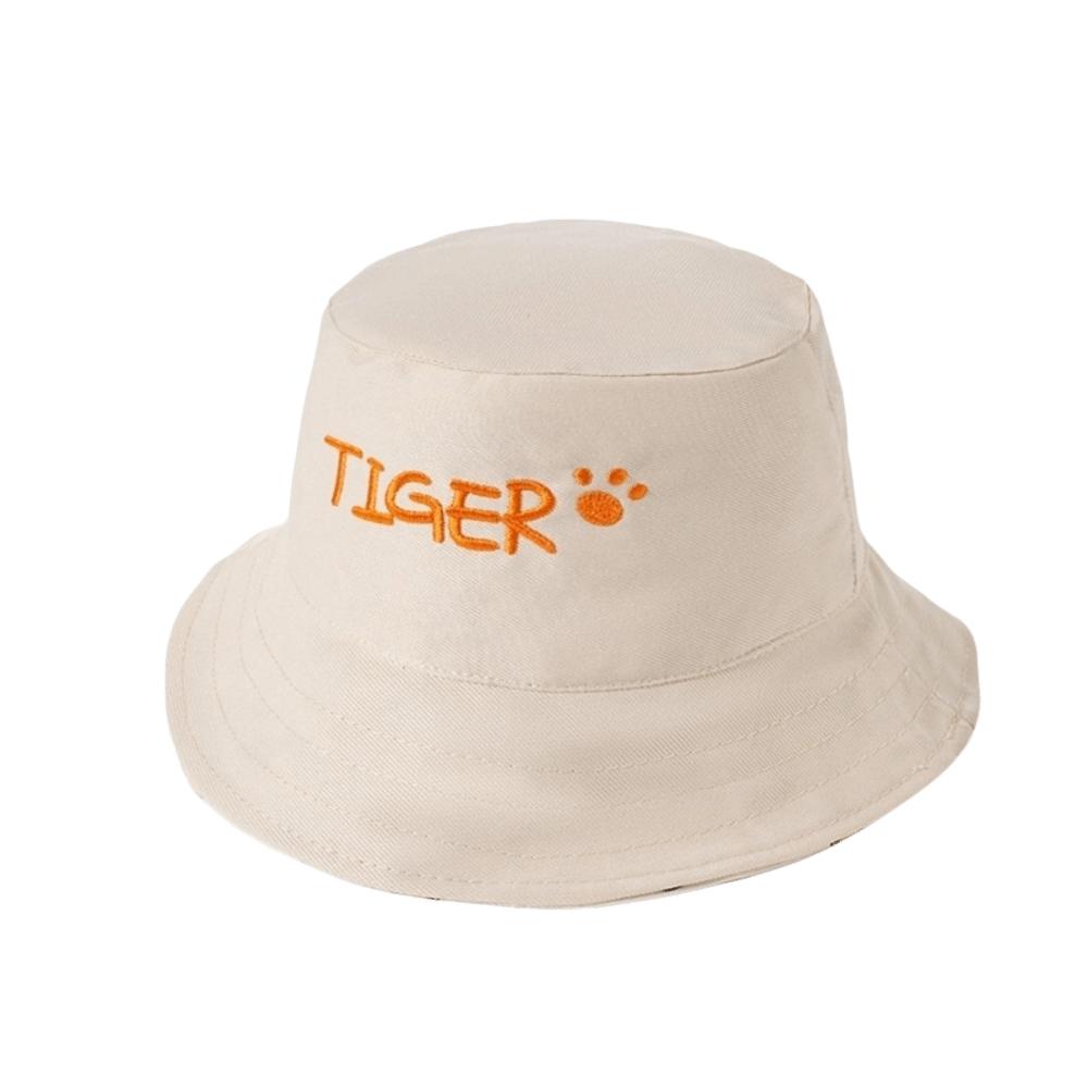 Cartoon Tiger Baby Bucket Hat Wide Brim Fisherman Hat Korean Style Sunscreen Basin Cap Summer 54cm