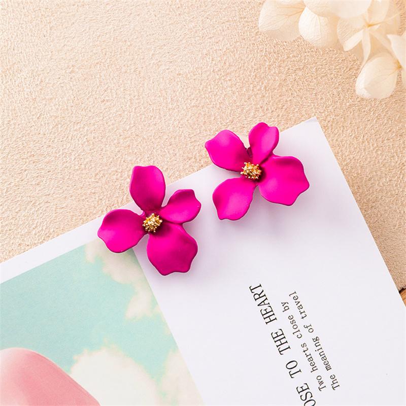 Koreanische Neue Doppel-schichten Blume Tropfen Ohrringe für Damen Übertrieben Frauen Floral Ohrringe Modeschmuck aretes de mujer