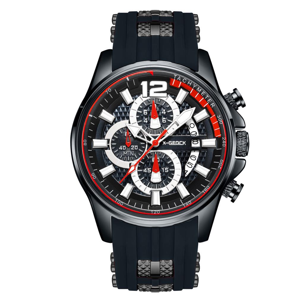Men'S Silicone Strap Calendar Quartz Watch Sports Luminous Hand Quartz Watch Men'S Watch