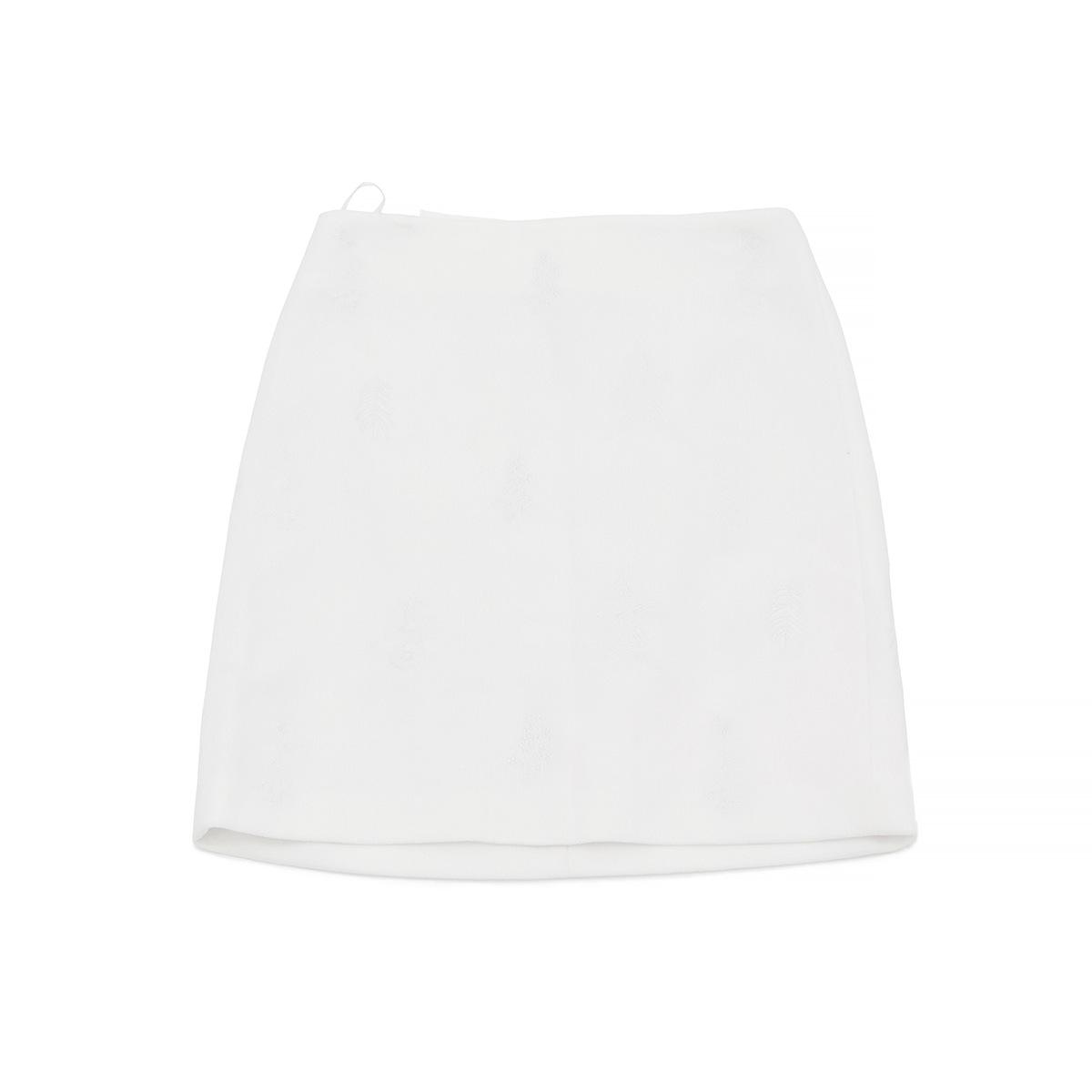 Dai He High-Waisted Embroidered Velour Retro Short Skirt - Early Spring Small