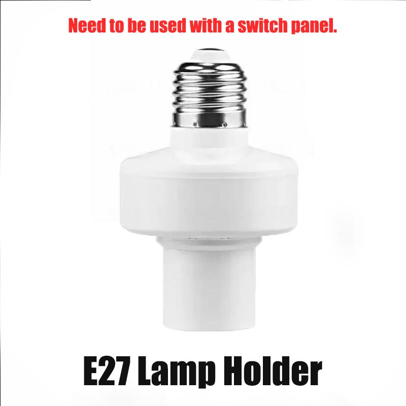 Smart Bluetooth & 433MHz E27 Bulb Lights with Remote Control RF Lamp Holder TUYA Wireless Wall Light Switch AC 220V Lamp Socket