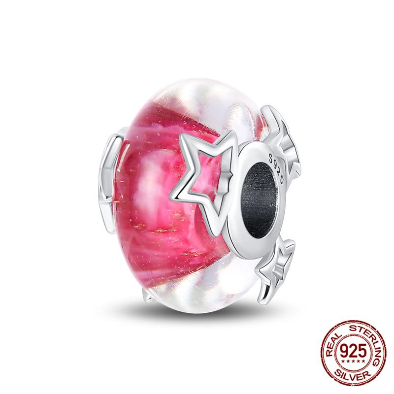 Compatible With Charm Bead Charms Ideal For Authentic Bracelets With 3mm Bracelets Diy Sea Blue Glass Bead Charms Copper Jewellery Making Ideal For Wo