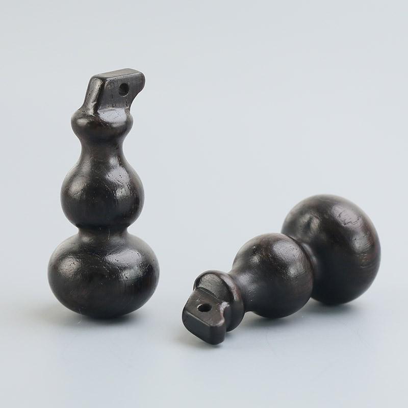 Ebony Gourd Carved Wooden Keychain Pendant Ornament