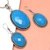 Necklace Chalcedony Natural  Beads Blue 20" Cts Round Sterling