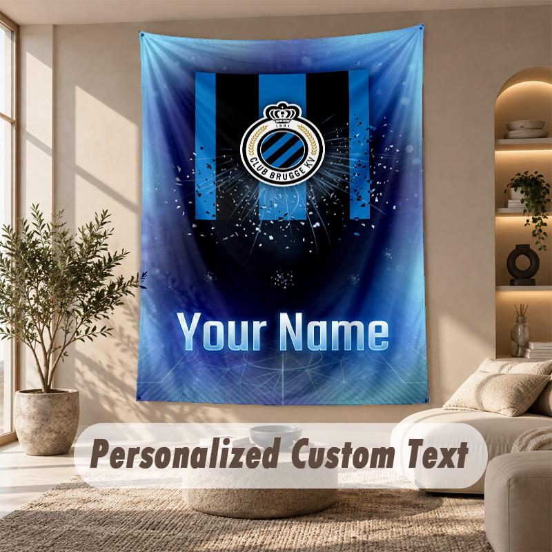 Tapestry Custom Name Text, Wall Hanging Tapestry Home Room DecorClub Brugge FC