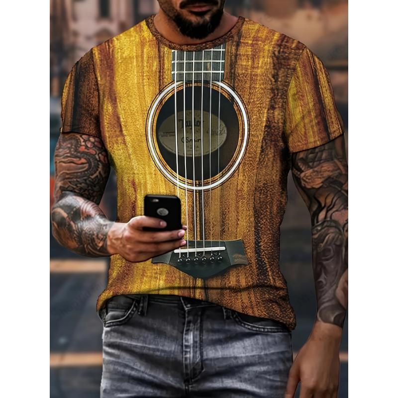 Instruments Guitar 3d Print T-shirt Men Women Fashion Short Sleeve T-shirt Kids Hip Hop Tops