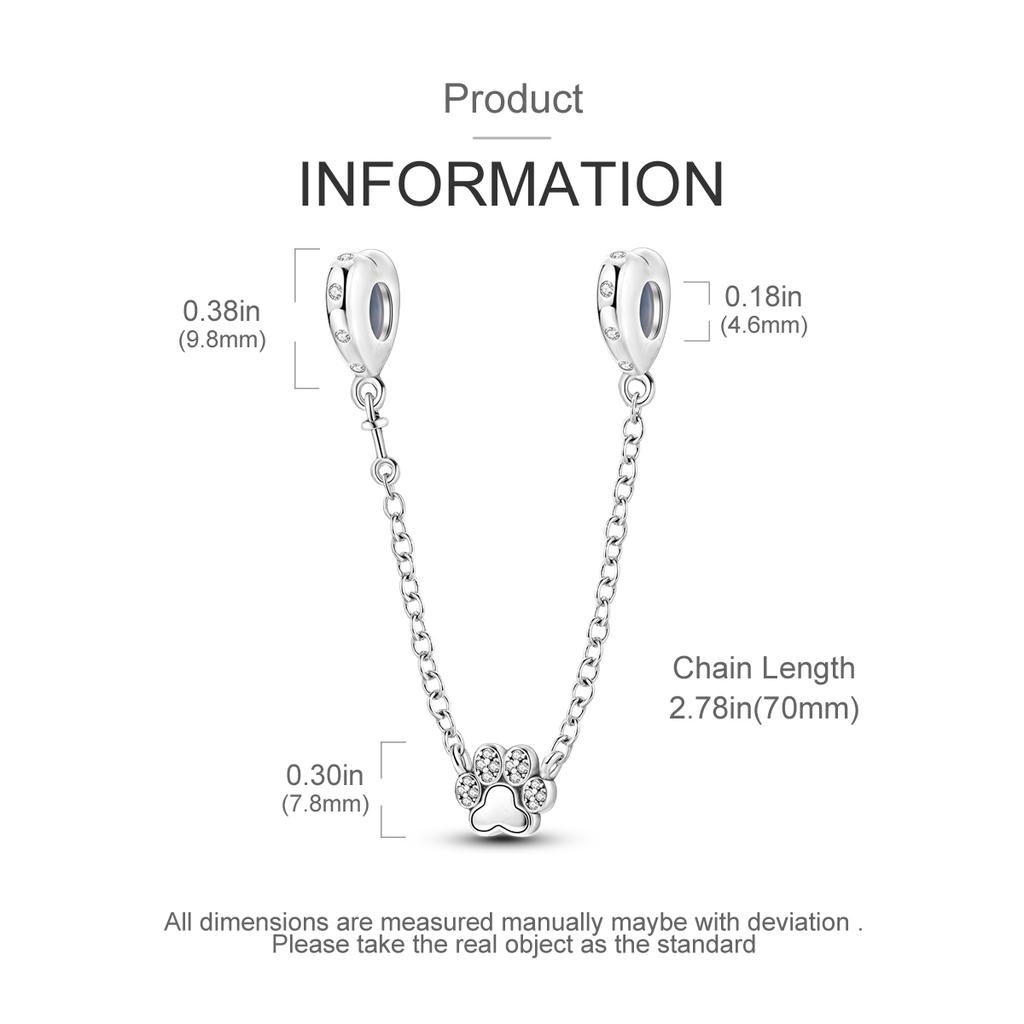 New Copper Safety Chain Moon Flower Star Dangle Charm Fit Original Diy Bracelet For Women Girl Jewelry