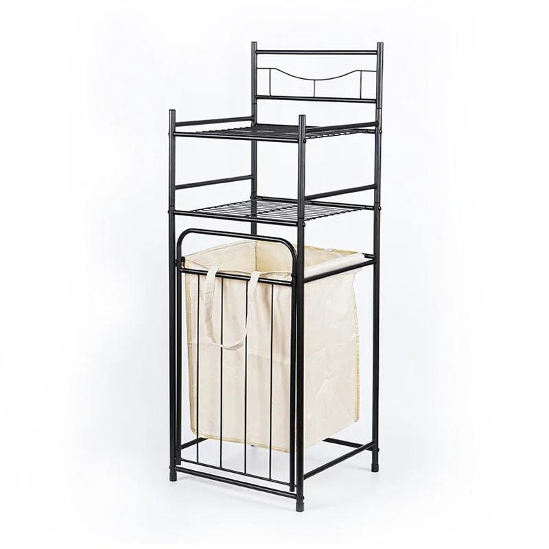 

Dirty Clothes Basket 3 Layers Shower Room Storage Rack Save Space Dirty Clothes Storage Basket Dustproof Dirty Clothes Basket чёрный