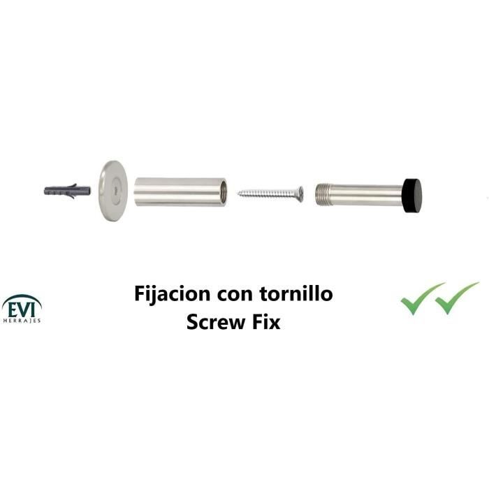 Butte de porte décoratif - EVI HERRAJES - 040182DUALAM - Acier - Mural - Réglable 88-120mm