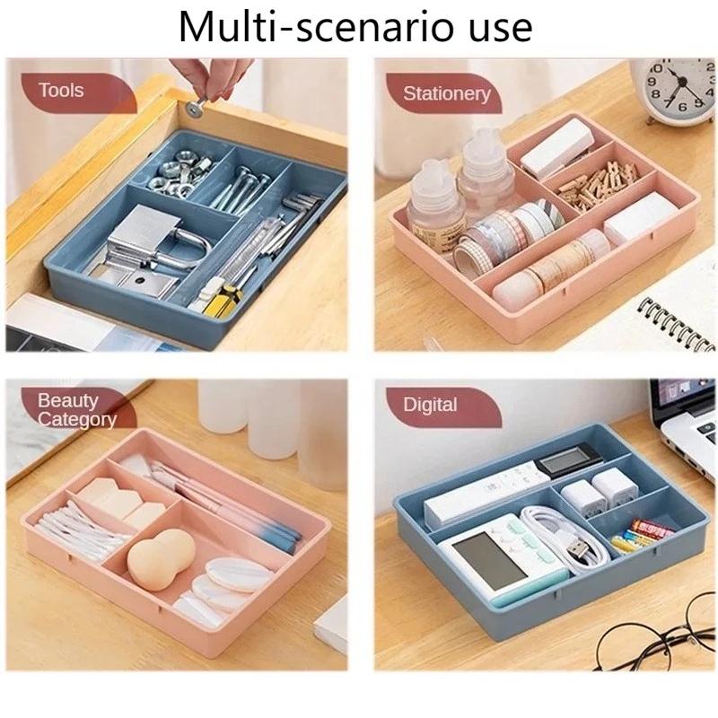 New Home Office Drawer Organizer Stackable Sundries Cosmetic Container Multi-cell Stationery Storage Box Caja De Almacenamiento