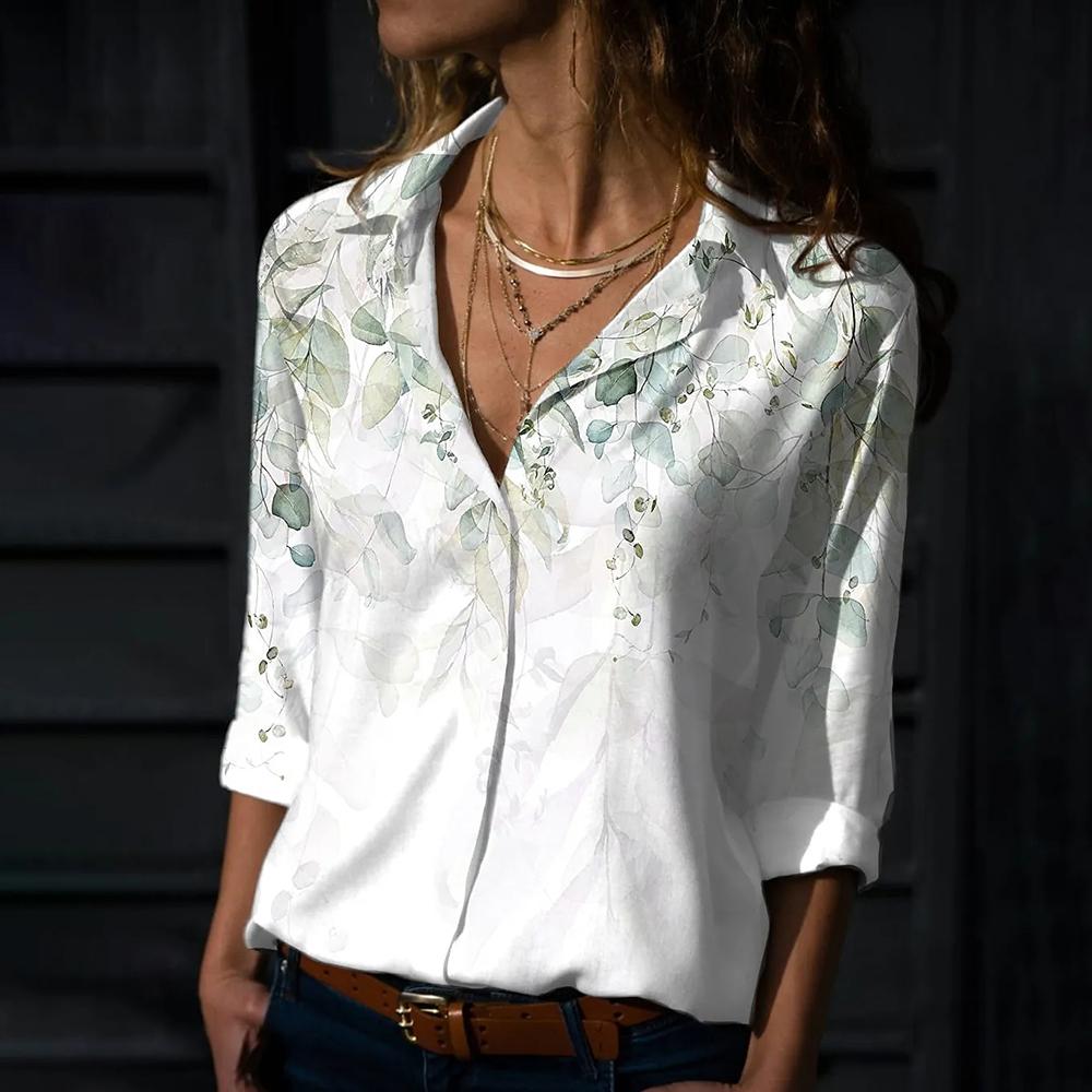 Autumn Women's Long Sleeve T-shirt Street Fashion Loose fitting Clothing Casual Shirt Button Top Women's Elegant T-shirt