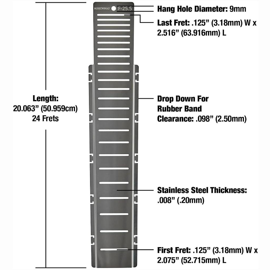 MUSIC NOMAD Fret Cleaning Fret Shield Fret Guard for 25.5" Scale Guitars (MN800)