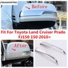 ABS Chrome Rearview Mirror Rubbing Strip Cover Kit Trim Accessories Exterior For Toyota Land Cruiser Prado FJ150 150 2010 -