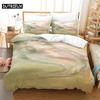 3PCS Watercolor Painting Bedding Sets Home Bedclothes Super King Cover Pillowcase Comforter Textiles Bedding Set