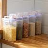 Food Grade Rice Storage Container BPA Free Sealed Canister with Measuring Cup for Grains Nuts Flour Kitchen Storage