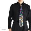 [D+ARTS] Art-like, Unique Necktie with Geometric Pattern, Made In Italy, Silk Fabric, for Men and Women (Standard E)