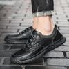 Fashion 2024 New Men Leather Casual Shoes Spring Classic Italian Fashion Lace-Up Antiskid Loafers Leisure Flat Designer Walking Shoes
