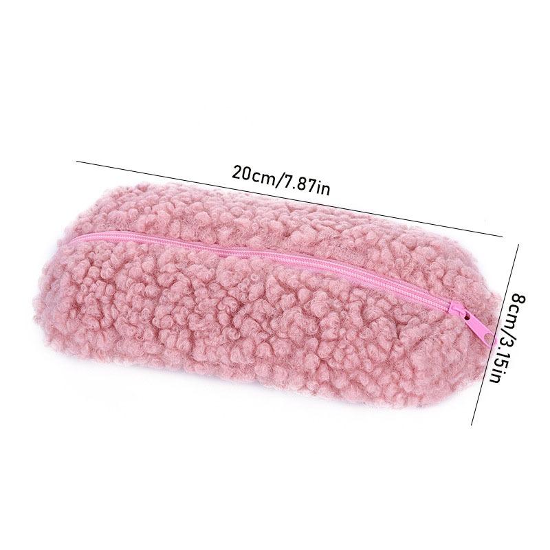 10Pcs Plush Fluffy Pen Bag with Zipper Pencil Case Pouch Big Capacity Stationary Case Fo RAdult Students Officers