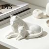 Modern Minimalist Animal Figurines 3D Printed Wolf Figurine, Parent And Child Statue, Symbolic Ornaments for Office Sculpture Living Room Bedroom