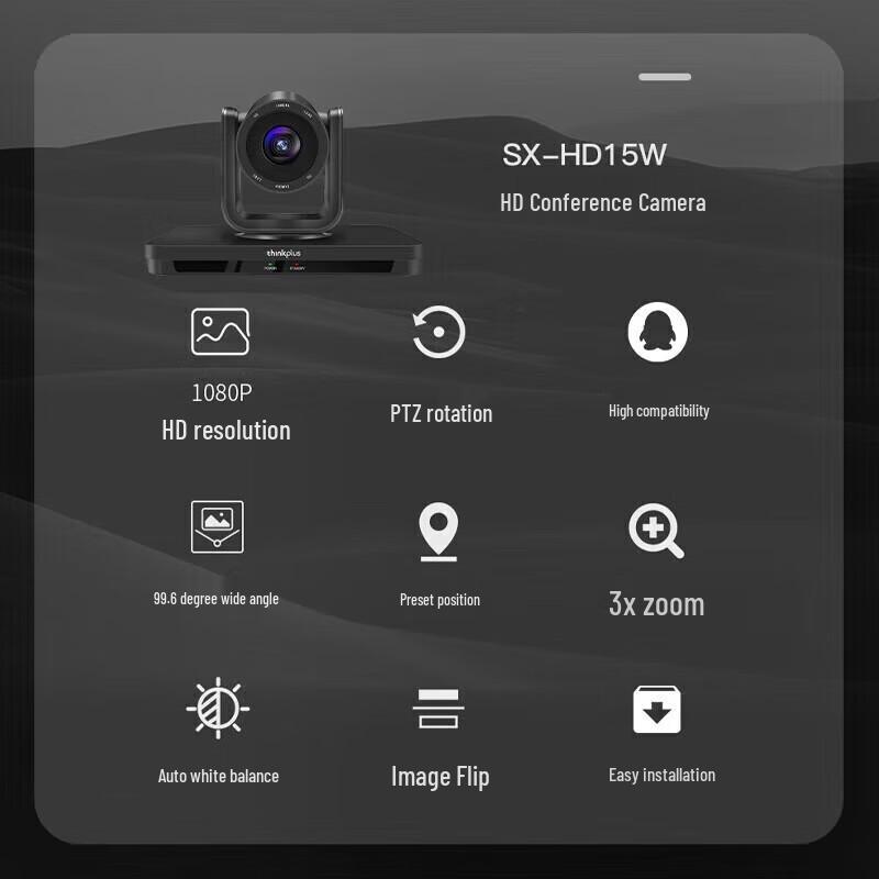 Lenovo thinkplus SX-HD15W Wide-Angle PTZ Video Conference Camera