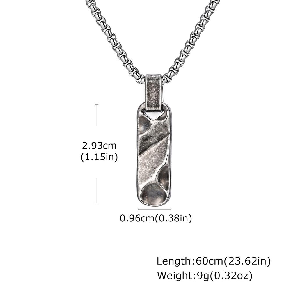 Kleine Hundemarken-Anhänger-Halsketten für Männer Jungen, Vintage Edelstahl Gehämmert Textur Militärische Hundemarke Halsband Geschenk