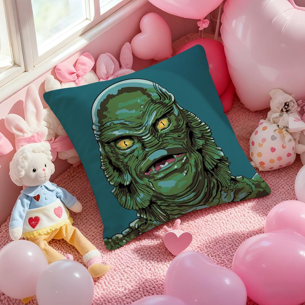 UUniversal MMonsters Horror Pillow Case Soft Plush Fabric DoubleSided Printed Cushion Cover Warm Winter Sofa Pillow Case