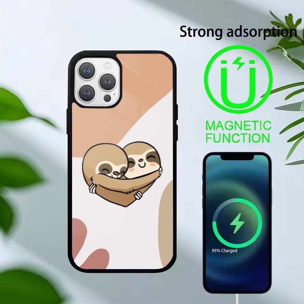 

Cartoon Sloth Animal Cute Phone Case For iPhone17,16,15,14,13 Plus,Pro Max Magnetic For Magsafe Wireless Charging iPhone14PRO