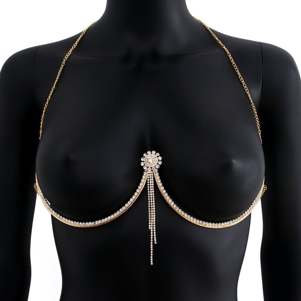 Heart Bra Chest Chain Tassel Breast Chain Luxury Chest Support Body Chain  Girls