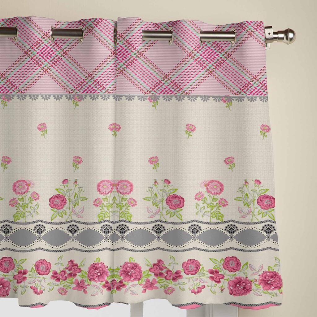 Pink Flower Leaves Window Curtains for Living Room Luxury Bedroom Curtain Kitchen Blinds Drapes Curtains