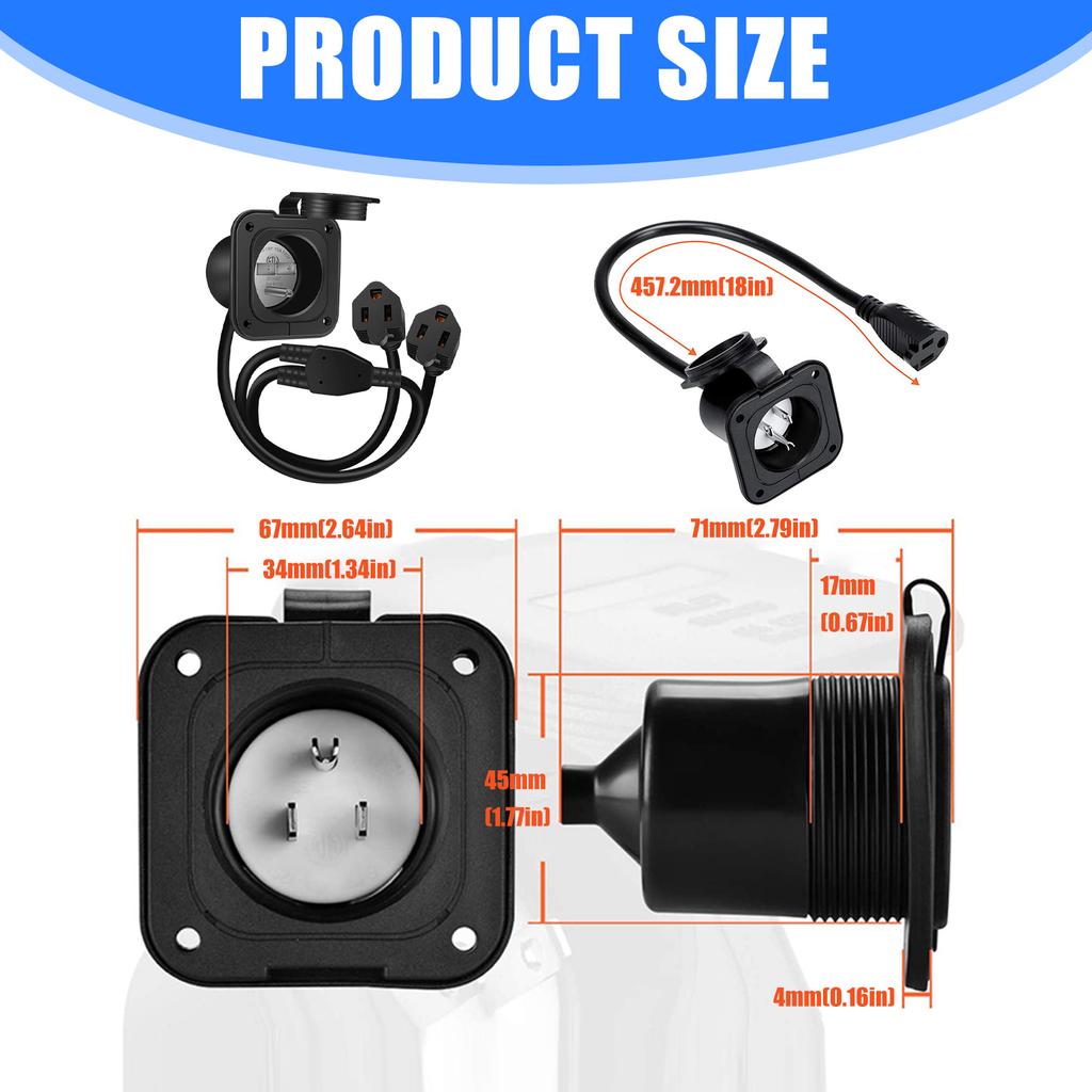 Flexible Length Electrical Cord Waterproof Designs Weather Resistant Power Cord 2 Type for Reliable Camping Power