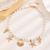 European, American Bohemian Ocean Imitation Pearl Beaded Shell Conch Starfish Necklace Women's Beach Holiday Jewelry