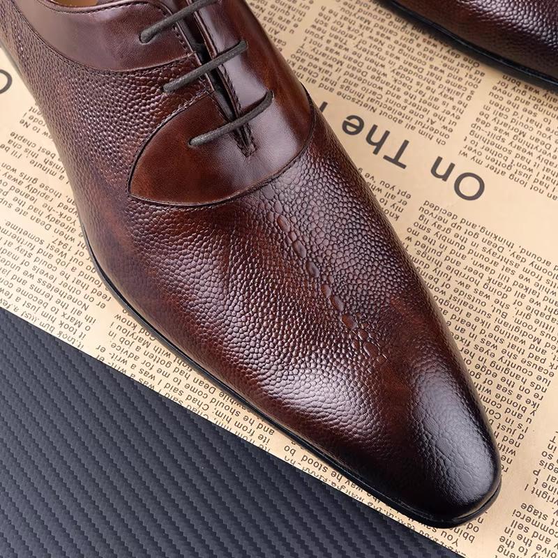 Fashion Professional Men Leather Shoes Luxury Oxfords Classic Style Lace Up Genuine Cowhide Leather Dress Shoe For Man Delivery Fast New