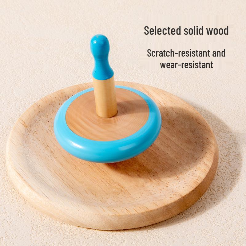 Customizable Children's Nostalgic Beech Wood Spinning Top Set