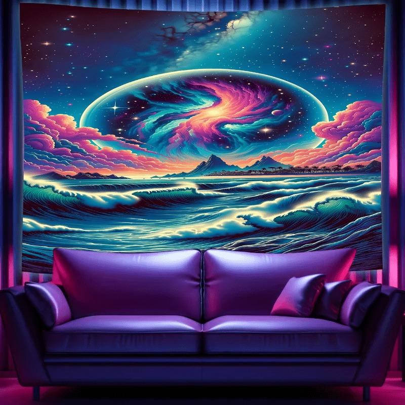 Ultraviolet Bubble Giant Tree Luminous Tapestry, Indoor Mood To Create Atmosphere, Psychedelic Luminous Art, Bedroom Decoration