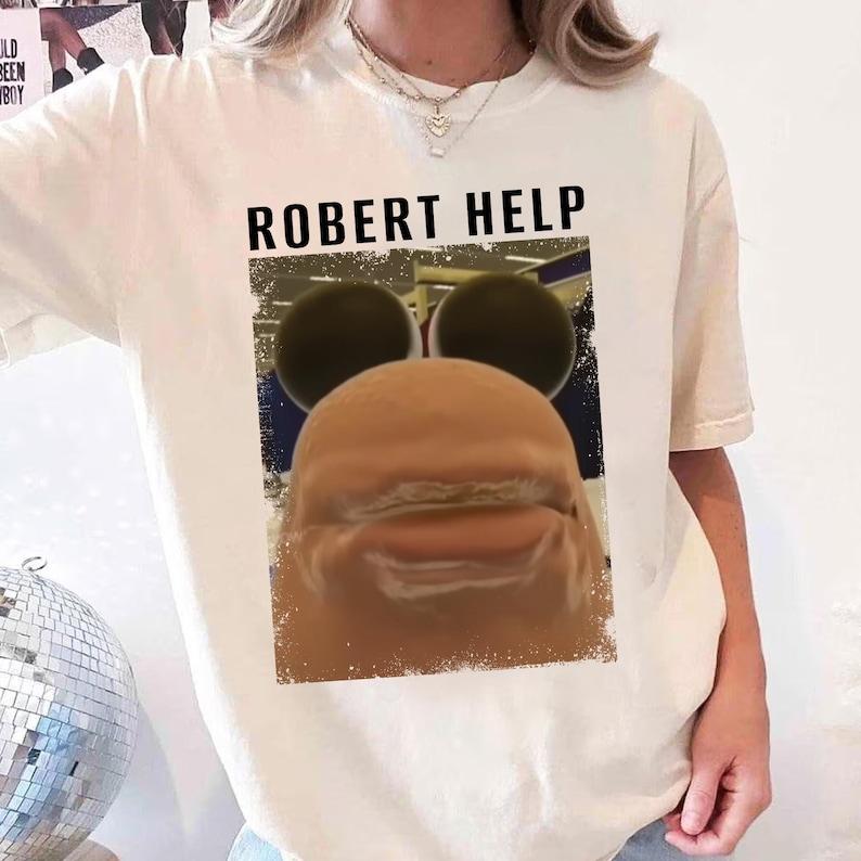 Funny Marcus The Worm Robert Help Meme Weirdcore Internet Humor Tee Viral Meme Graphic Top Surreal Aesthetic Funny Gift Unisex