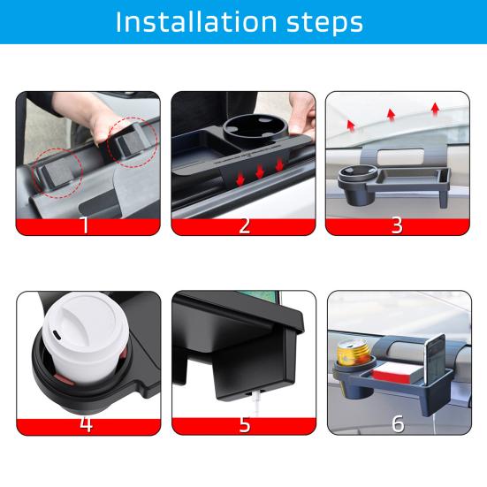 Car Window Storage Box Multifunctional Storage Tray Organizer Space-Saving Vehicle Door Side Hanging Storage Box for Cell Phone Water Cup Keys