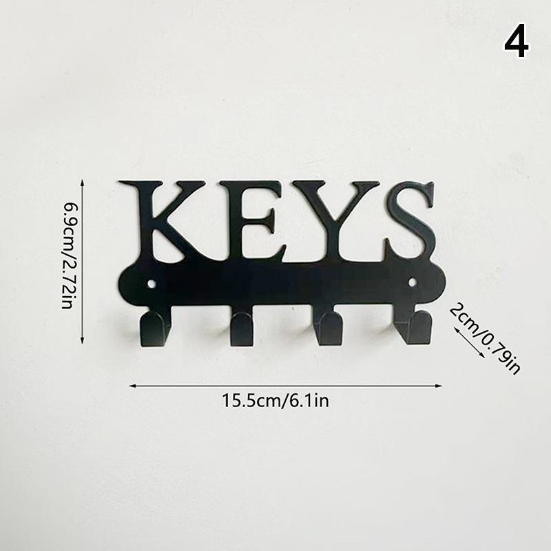 1Pcs Wall Mounted Decor Black Metal Key Holder Hook With Sweet Home Decorative Hook For Wall Coat Rack Storage Rack Wall Hanging