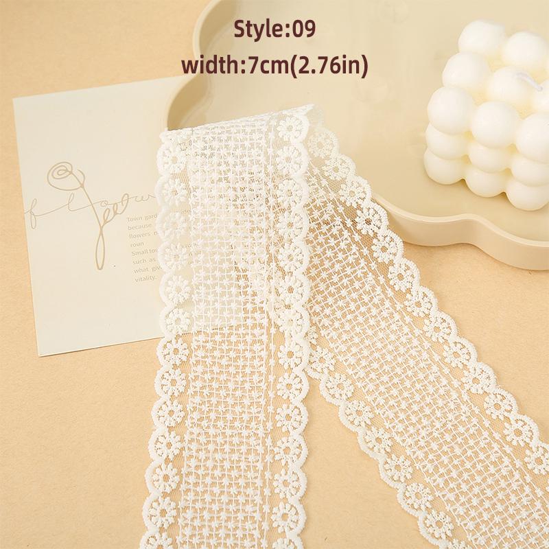 1Yards 4cm-8.5cm Wide Lace Fabric Ribbon Trim DIY Craft Clothing Sewing Supplies Curtains Tablecloths Decor Hair Bow Accessory