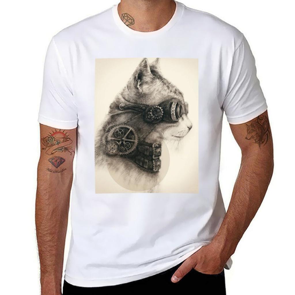 Steampunk Cat Tshirt Sun Protective Outdoor Tee Top Tshirt