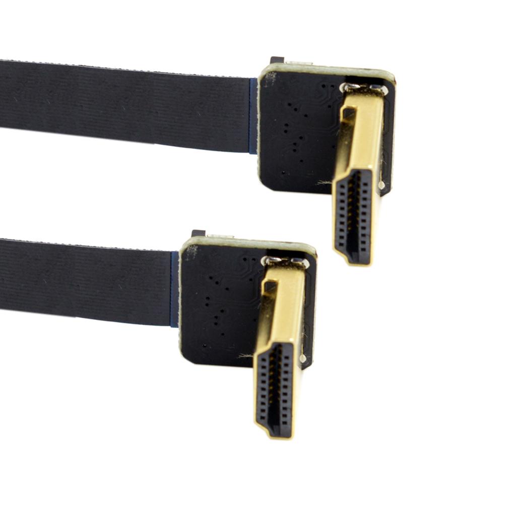 0.2M Dual 90 Degree Down Angled HDMI Type A Male To Male HDTV FPC Flat Cable for FPV HDTV Multicopter Aerial Photography