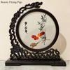 1pc, Su Embroidery Ornaments, Chinese Embroidery Crafts, Double Sided Embroidered Ornament, Solid Wood Desktop Decoration