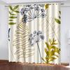 Floral Plant Printing Woven Curtains Bedroom Blackout Curtains Two Separate Curtains On The Left and Right