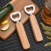 Wooden handle beer bottle opener Commercial wooden bottle opener Stainless steel bottle opener Creative bottle opener