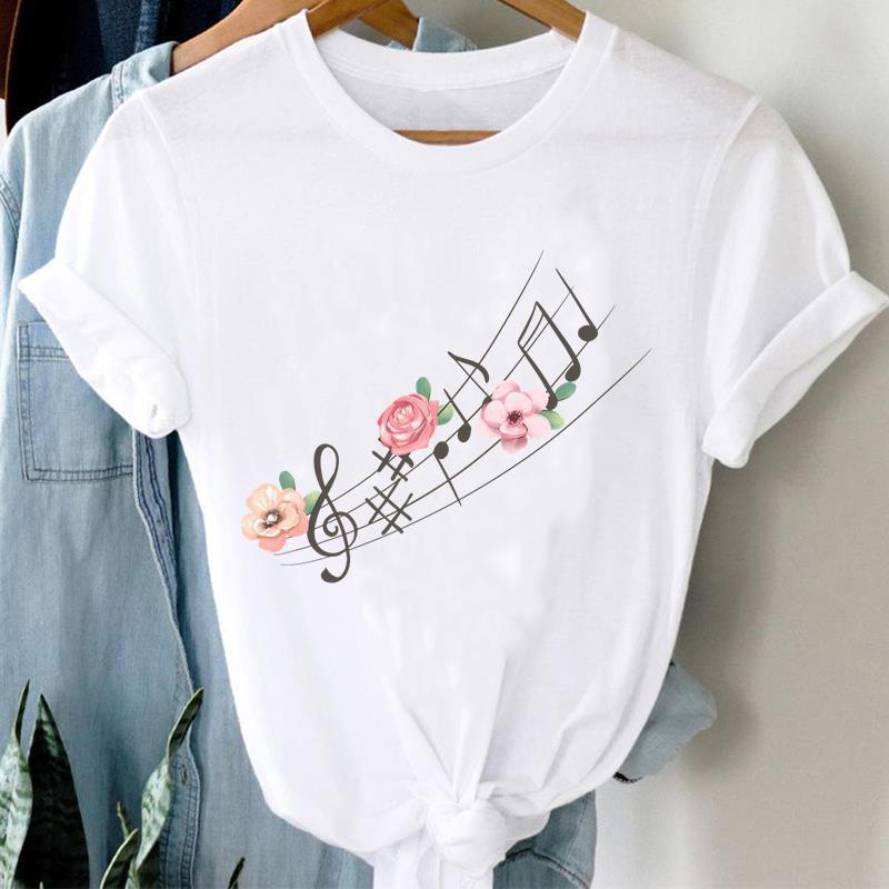 (Asian Size) sweet love trend T Shirt Clothing Lady o-neck Short Sleeve T-shirts Printed Female Top Casual Fashion Women Graphic Tee