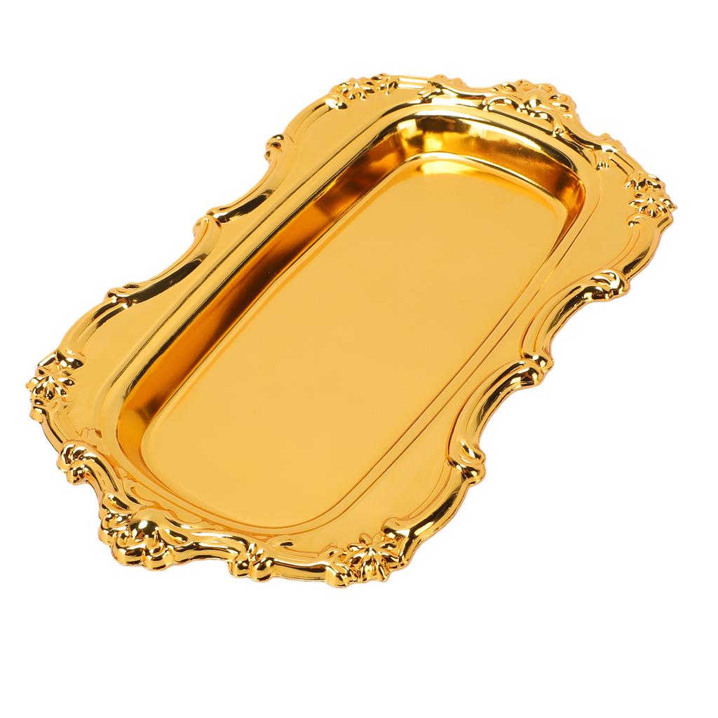 Vintage Jewelry Tray Multifunctional Exquisite Metal Decorative Tray for Dessert Fruit Snacks