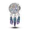 925 Silver Feather Charms Beads Dreamcatcher Lucky Pendants for DIY Bracelets Necklace Women Jewelry Gifts