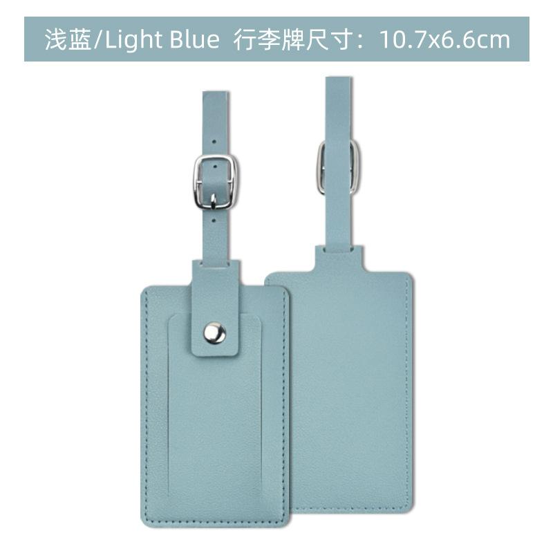 

PU Leather Luggage Tag for Women Men Travel ID Holder Suitcase Label Portable Boarding Tag Accessories світло-синій колір
