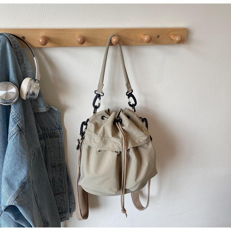 Original design small tip bag backpack multi-back method portable shoulder oblique span bag Japanese multi-pocket bag women хаки 2980₽