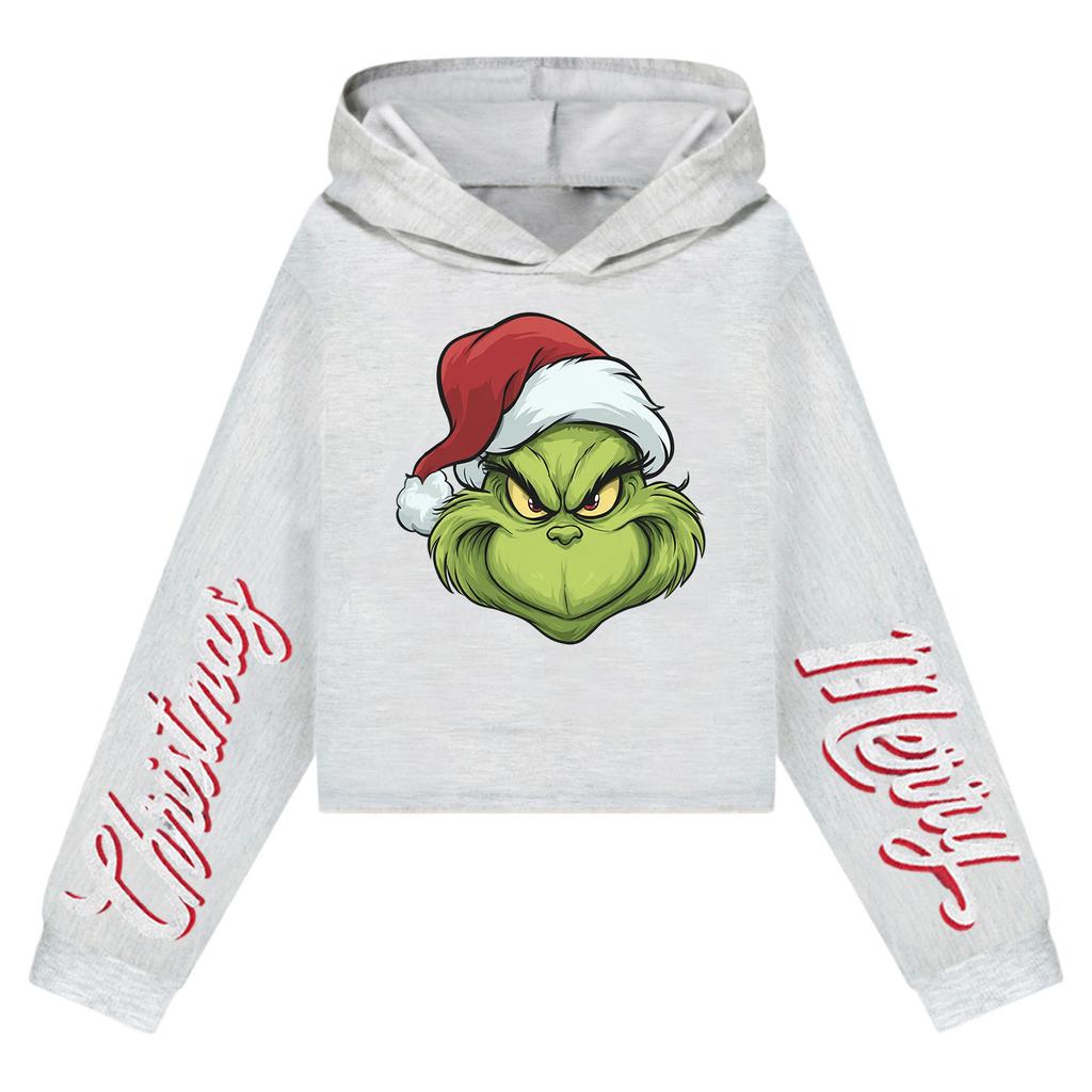 Kids' Casual Fashion Christmas Printed Long Sleeve Hooded Sweatshirt (No Drawstring)